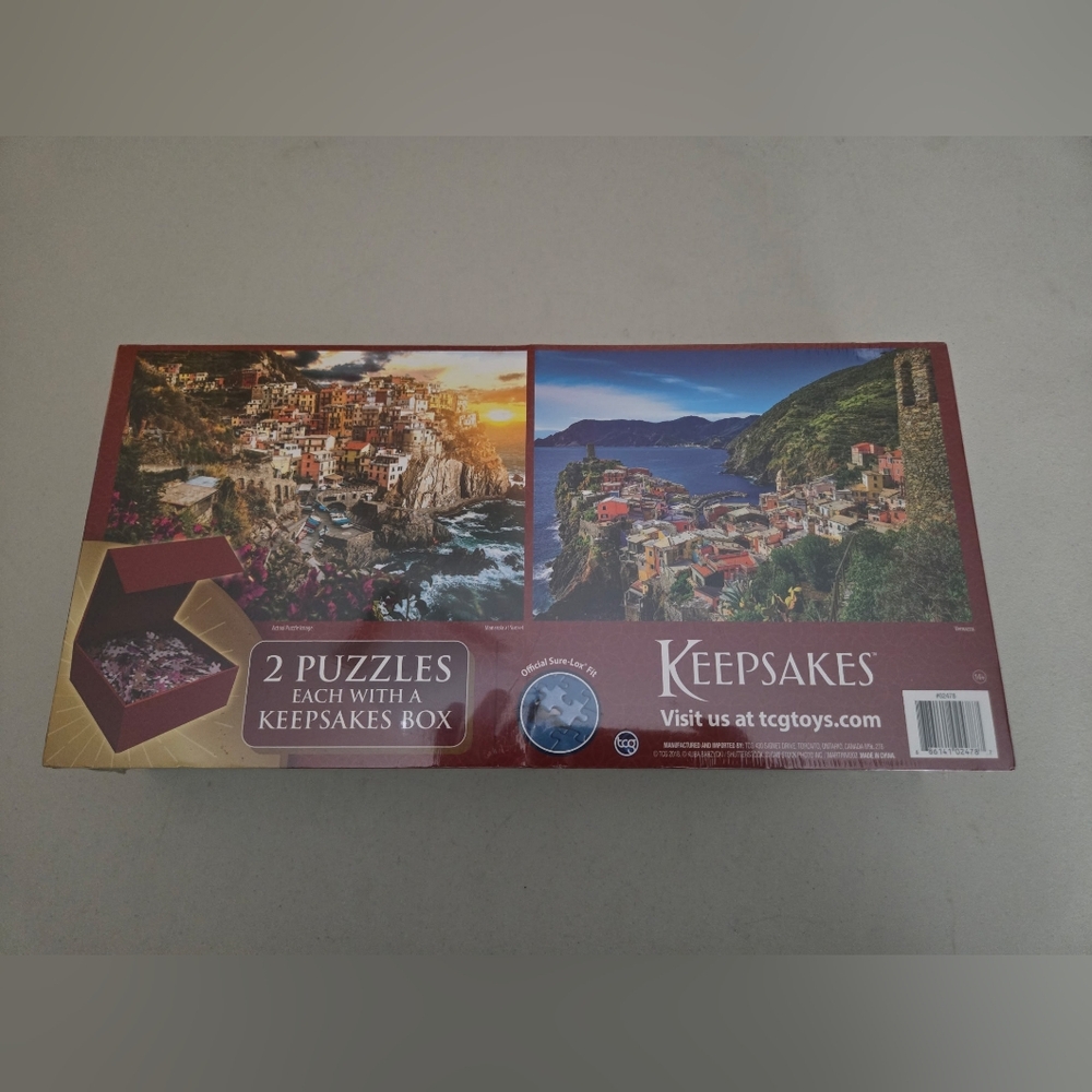 Keepsakes 2-Piece Burgundy Puzzle Set with Keepsake Box